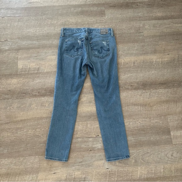 AG Adriano Goldschmied Beau Slouchy Skinny Jean Sz 24 Distressed - Picture 3 of 5